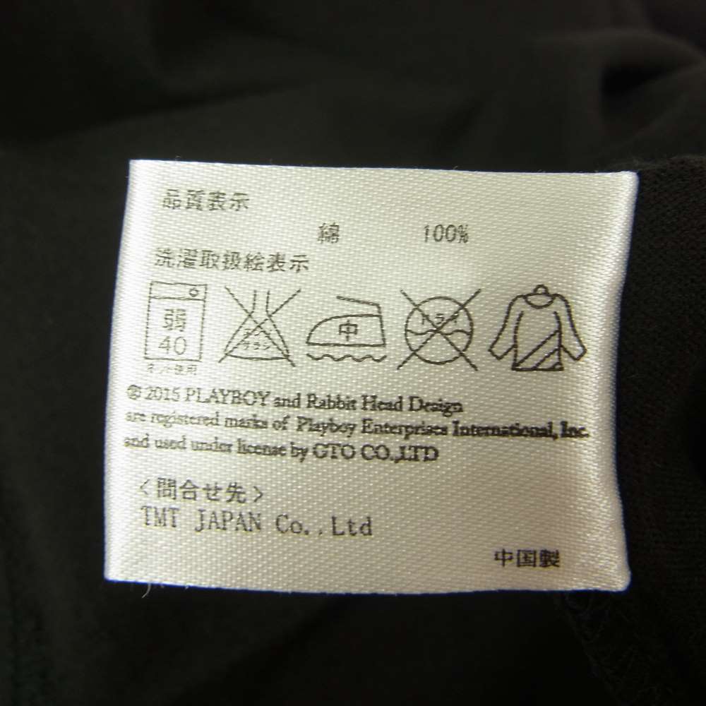 TMT ティーエムティー TCS-F15PB03 ×PLAYBOY プレイボーイ アメフト ガール プリント Tシャツ ブラック系 M【新古品】【未使用】【中古】