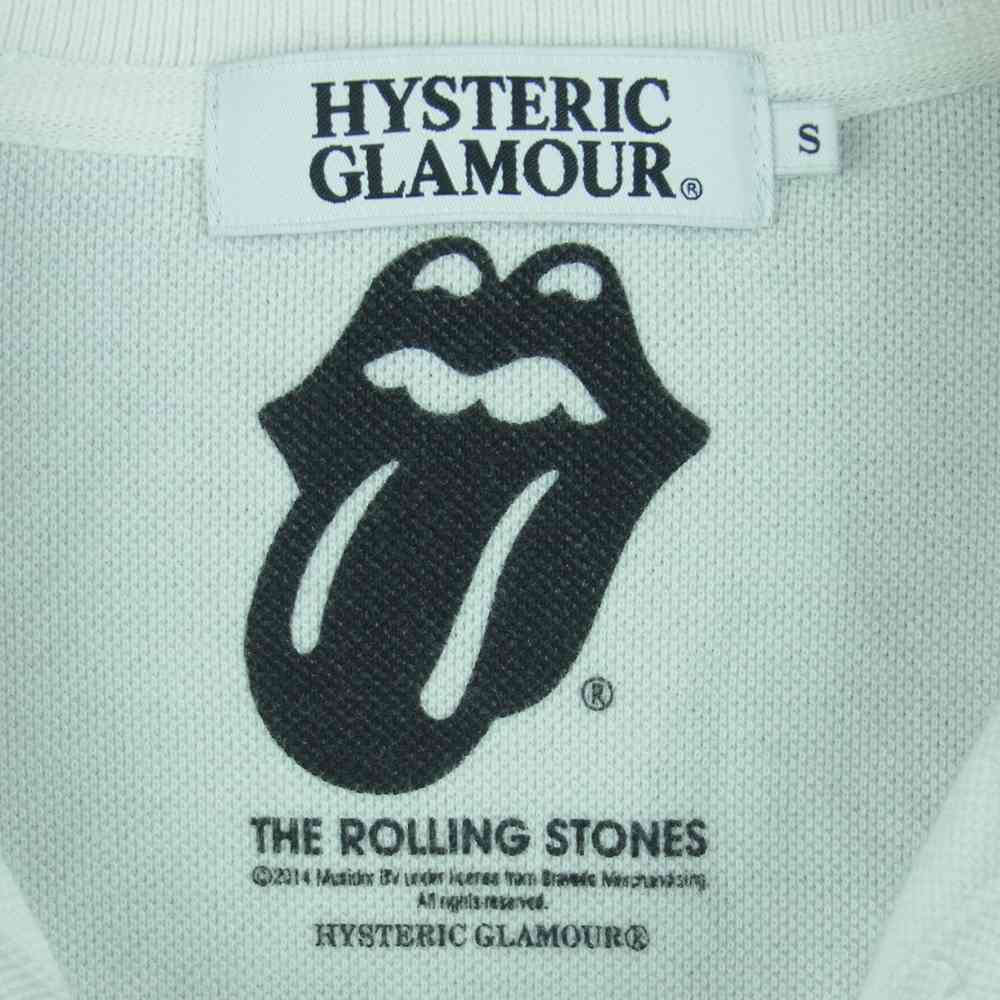 HYSTERIC GLAMOUR ヒステリックグラマー 0242CH01 ROLLING STONES ローリングストーンズ PORTRAIT OF THE STONES ポートレートオブザストーンズ ポロシャツ ホワイト系 S【中古】