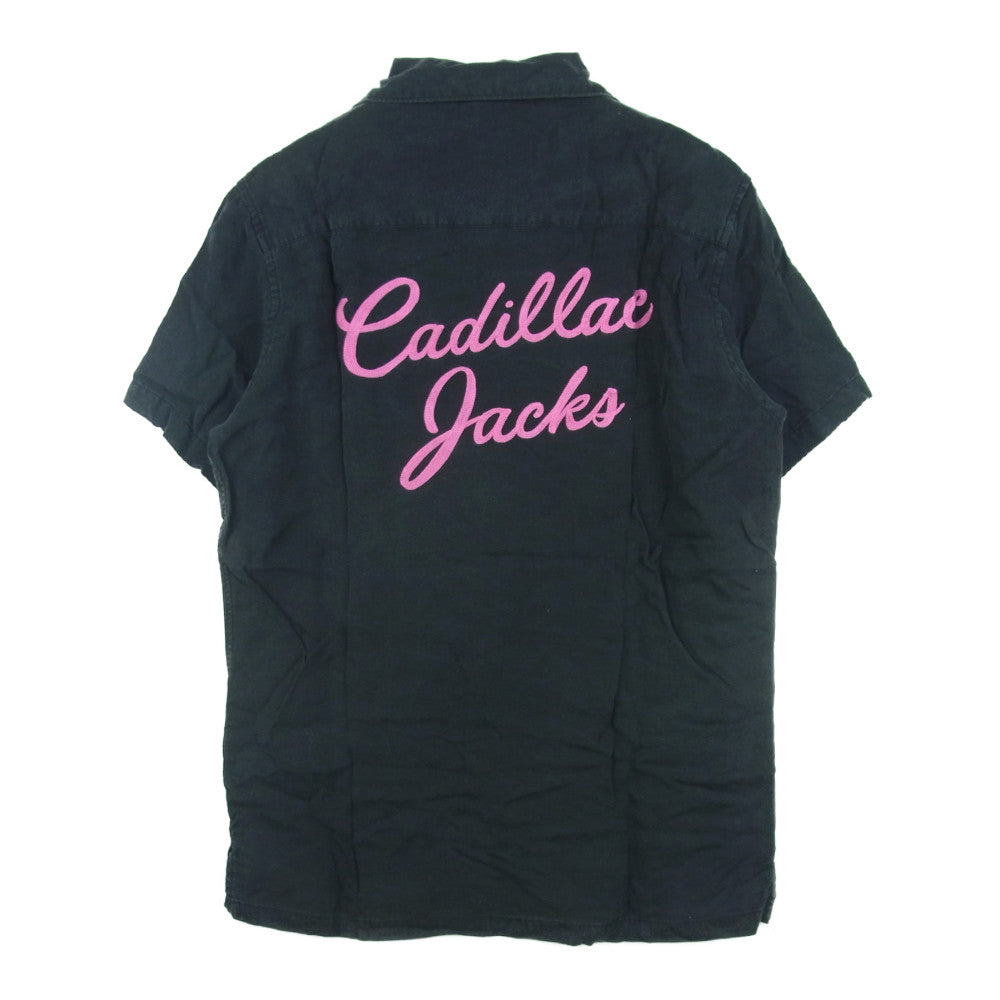 HYSTERIC GLAMOUR ヒステリックグラマー 野口強 16SS 0261AH15 Cadillac Jacks 刺繍 ボーリング レーヨン オープンカラー 半袖 シャツ ブラック系 S【中古】