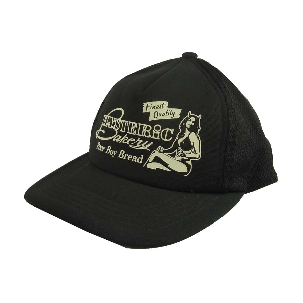 HYSTERIC GLAMOUR ヒステリックグラマー 0252QH02 HYSTERIC BAKERY pt メッシュ キャップ 帽子 ブラック系【中古】