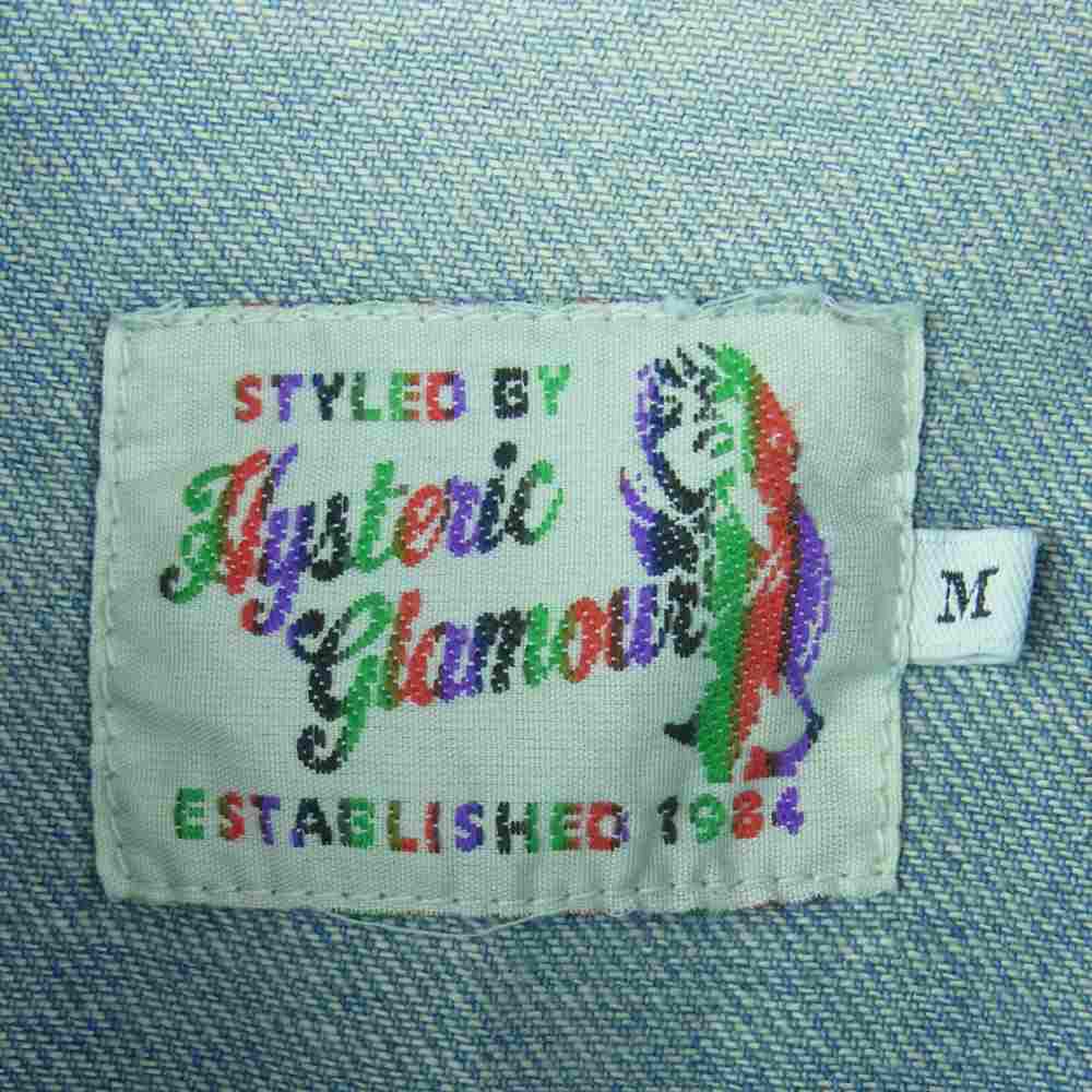 HYSTERIC GLAMOUR ヒステリックグラマー 02193AH12 ロゴパッチ ウエスタン デニム 長袖 シャツ インディゴブルー系 M【中古】