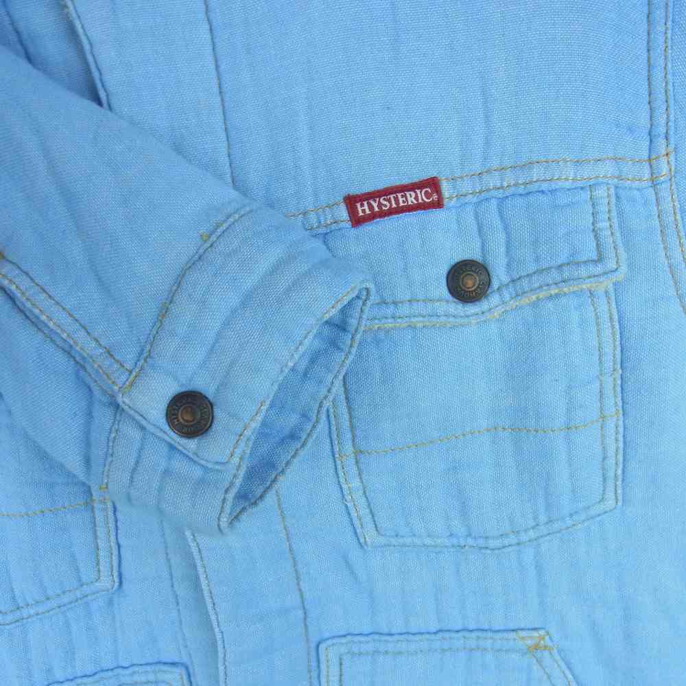 HYSTERIC GLAMOUR ヒステリックグラマー 0252AB01 パイルカラー シャンブレー ジャケット ライトブルー系 S【中古】