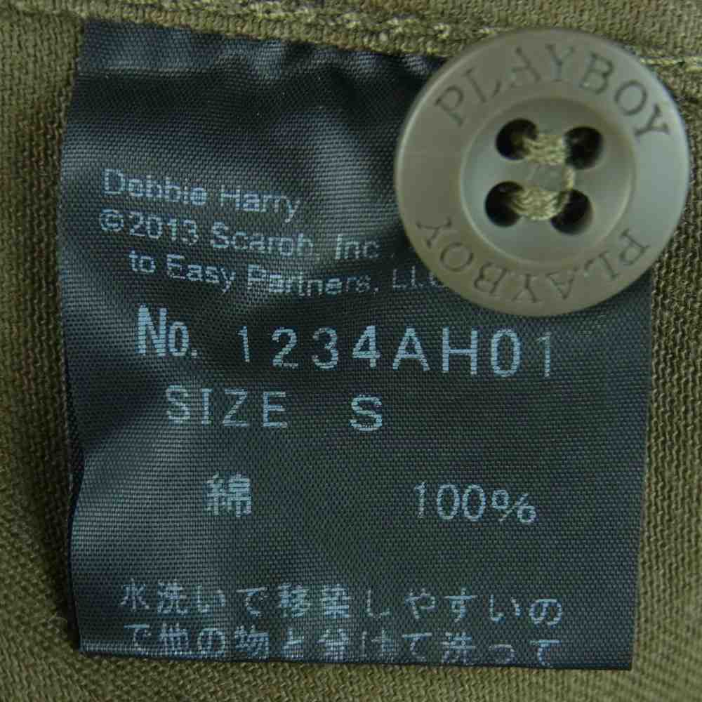 HYSTERIC GLAMOUR ヒステリックグラマー 1234AH01 PLAY BOY プレイボーイ ミリタリー 長袖 シャツ カーキ系 S【中古】