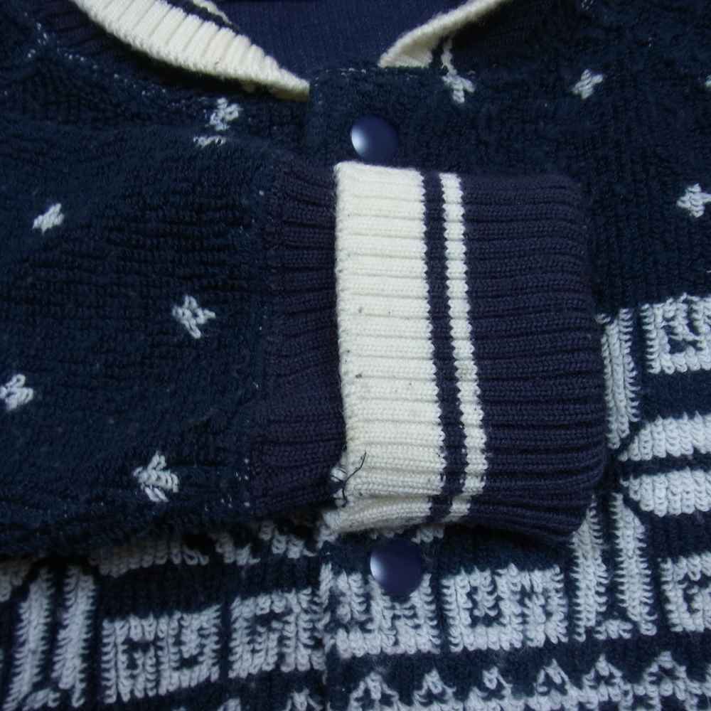HYSTERIC GLAMOUR ヒステリックグラマー 0243CJ04 NORDIC PATTERN ノルディック パターン ジャカード JP スタジャン ネイビー系 S【中古】