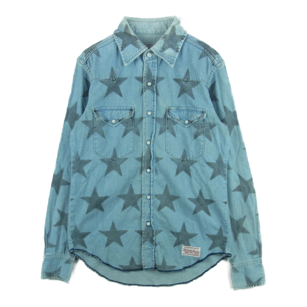 WACKO MARIA ワコマリア WMR-IST-DEN-01 スター デニム ウエスタン 長袖 シャツ インディゴブルー系 S【中古】