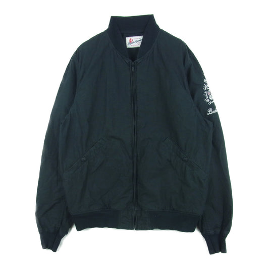 HYSTERIC GLAMOUR ヒステリックグラマー 野口強 17SS 02171AB13 SKULL LOUNGE スカル ラウンジ 刺繍 リブ ブルゾン ブラック系 S【中古】