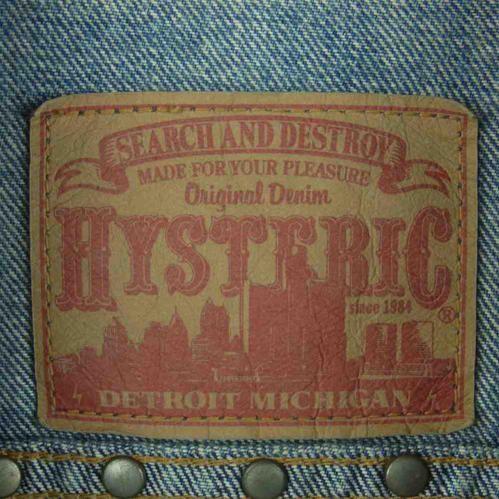 HYSTERIC GLAMOUR ヒステリックグラマー 0201AB08 ヴィンテージ加工 スタッズ デニム ジャケット インディゴブルー系 S【中古】