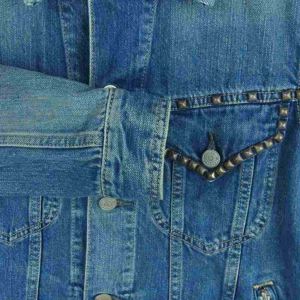 HYSTERIC GLAMOUR ヒステリックグラマー 0201AB08 ヴィンテージ加工 スタッズ デニム ジャケット インディゴブルー系 S【中古】