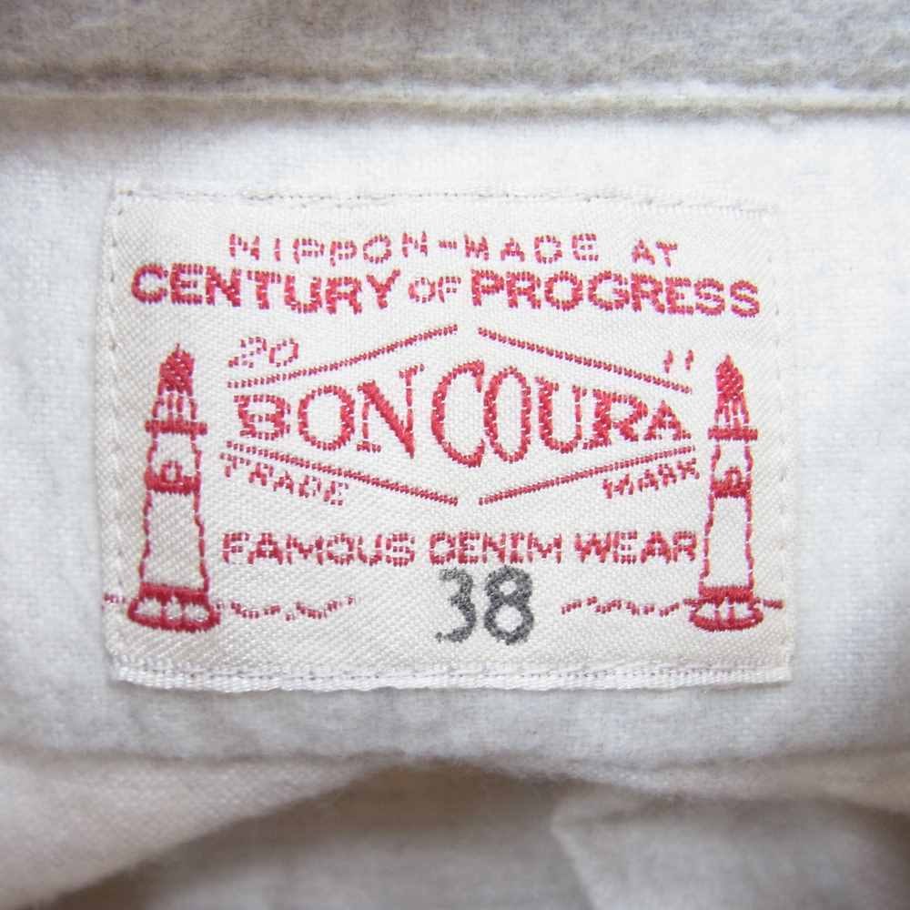 BONCOURA ボンクラ フラノ ボタン ダウン シャツ コットン フランチル B.Dシャツ オフホワイト系 38【中古】