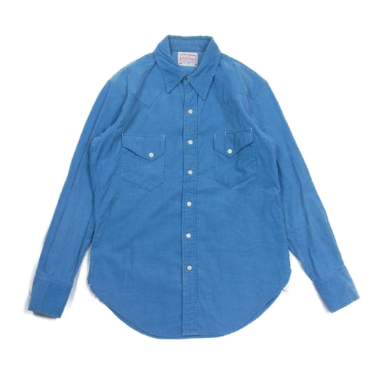 BONCOURA ボンクラ ウエスタン シャツ コーデュロイ ライトブルー系 38【中古】