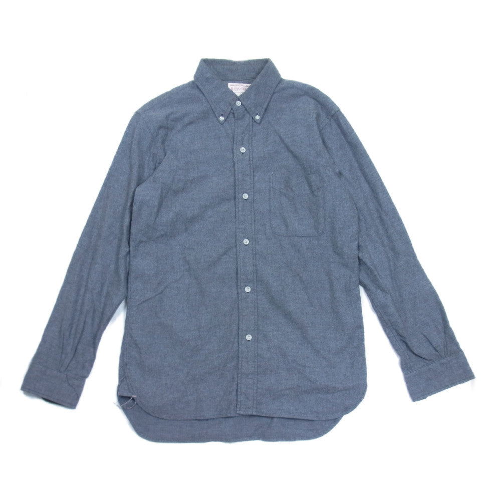 BONCOURA ボンクラ フラノ ボタン ダウン シャツ コットン フランチネル B.D グレー系 38【中古】