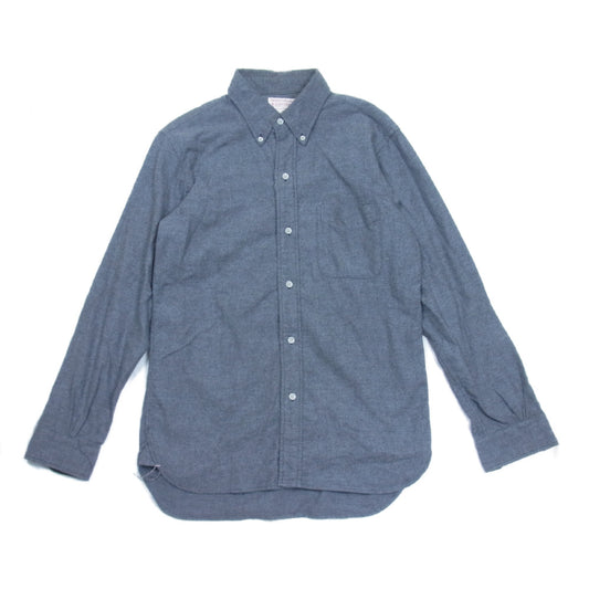 BONCOURA ボンクラ フラノ ボタン ダウン シャツ コットン フランチネル B.D グレー系 38【中古】