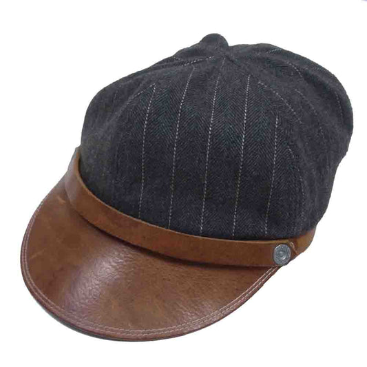 BONCOURA ボンクラ ヴィンテージ ファブリック レザー キャスケット ワーク キャップ グレー系【中古】