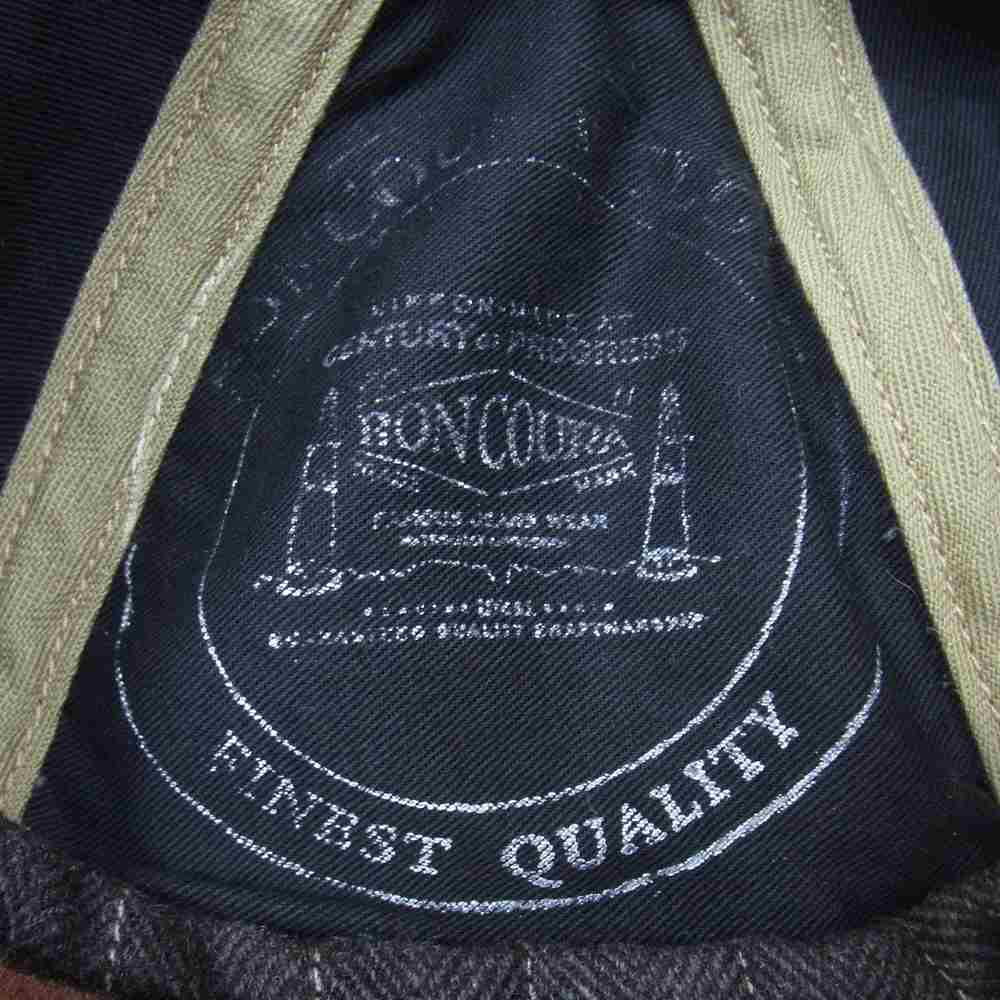 BONCOURA ボンクラ ヴィンテージ ファブリック レザー キャスケット ワーク キャップ グレー系【中古】