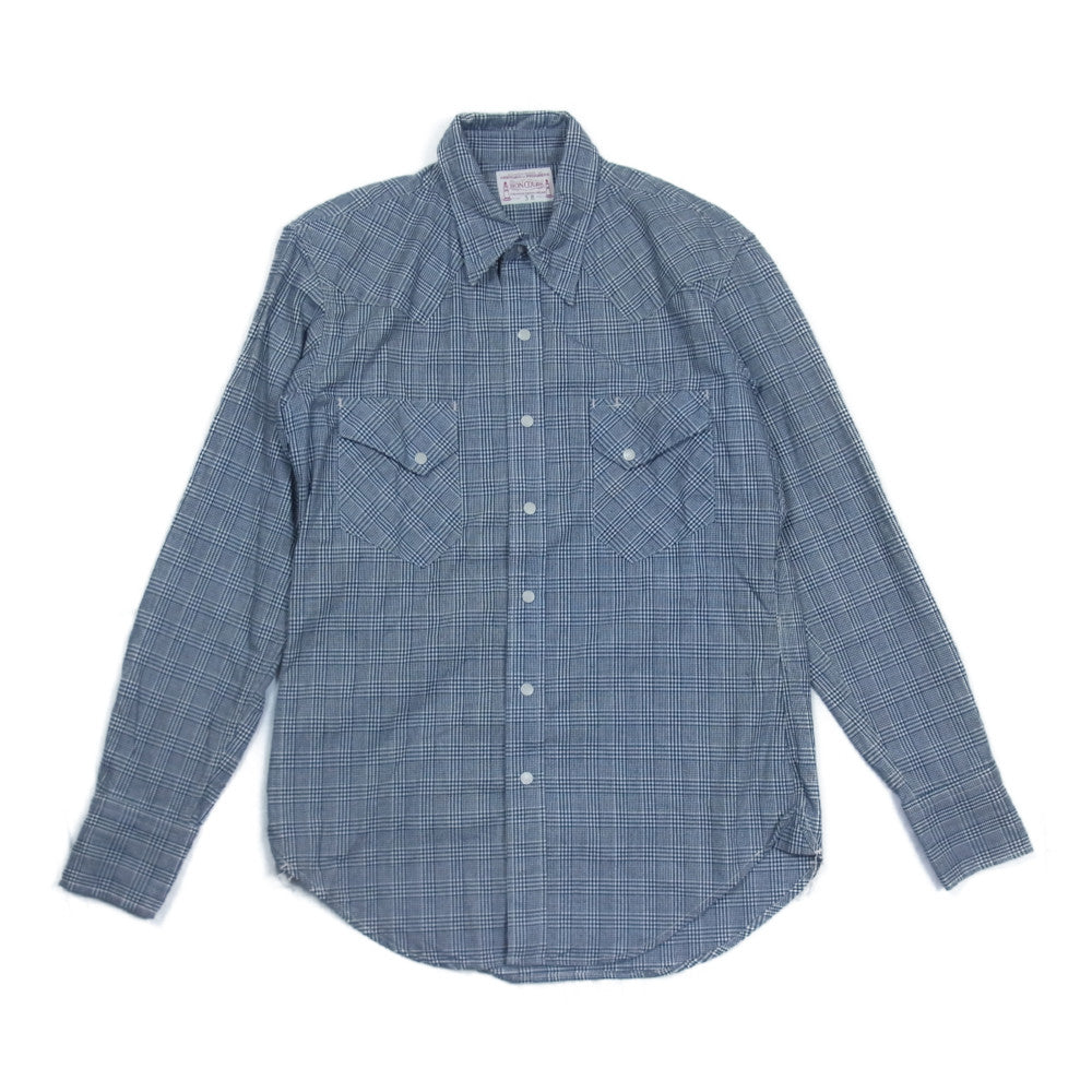 BONCOURA ボンクラ ウエスタン チェック シャツ ネイビー系 38【中古】