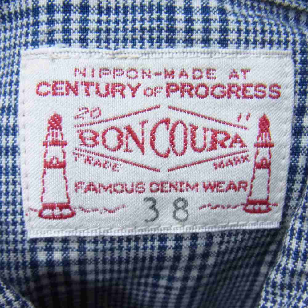 BONCOURA ボンクラ ウエスタン チェック シャツ ネイビー系 38【中古】
