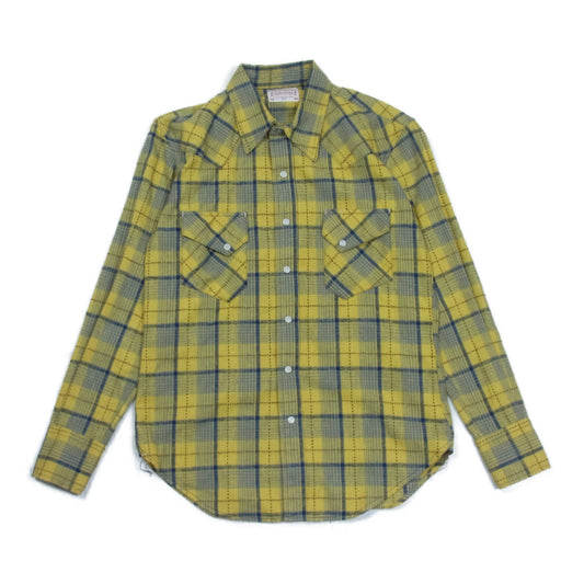BONCOURA ボンクラ ウエスタン ネル チェック シャツ イエロー系 38【中古】