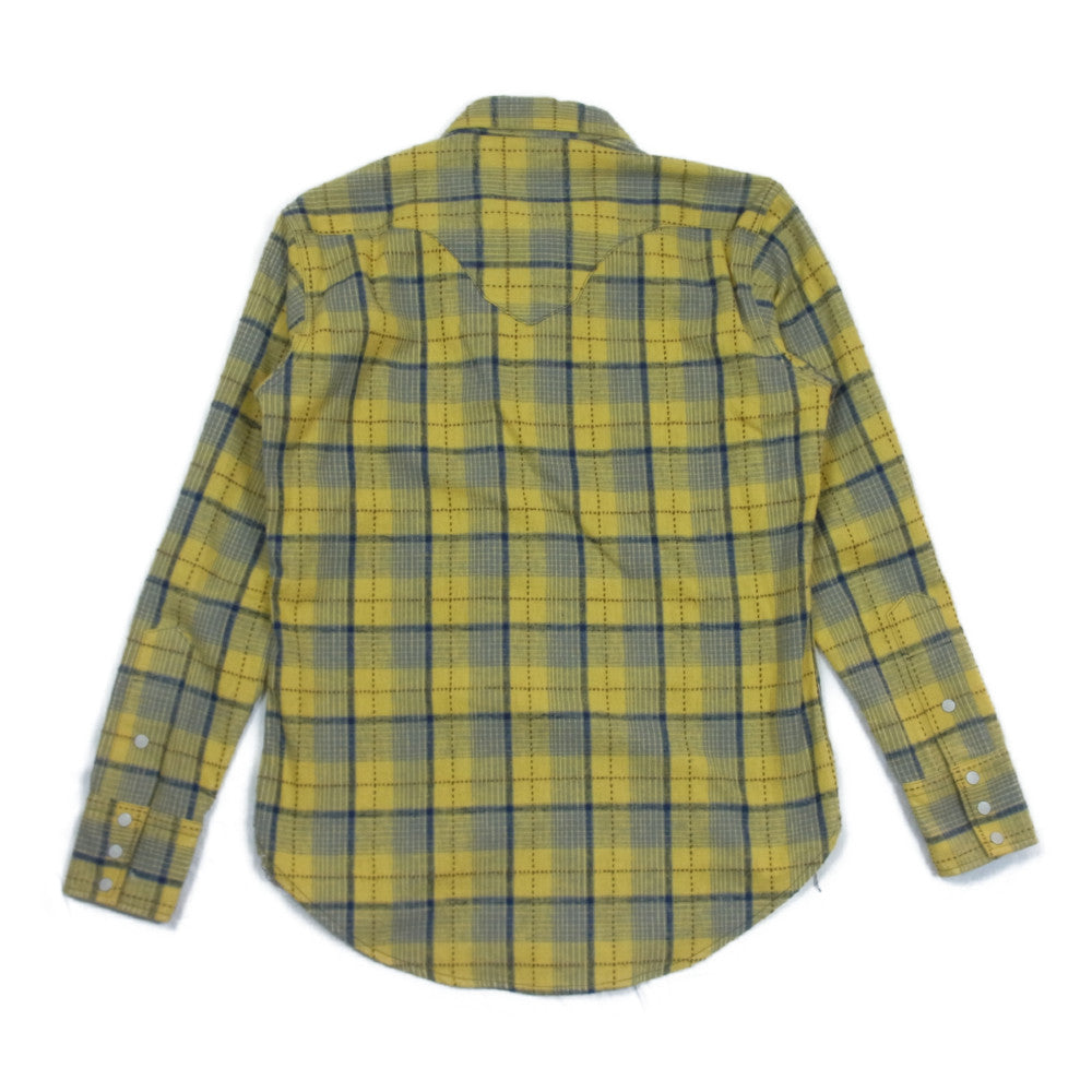 BONCOURA ボンクラ ウエスタン ネル チェック シャツ イエロー系 38【中古】
