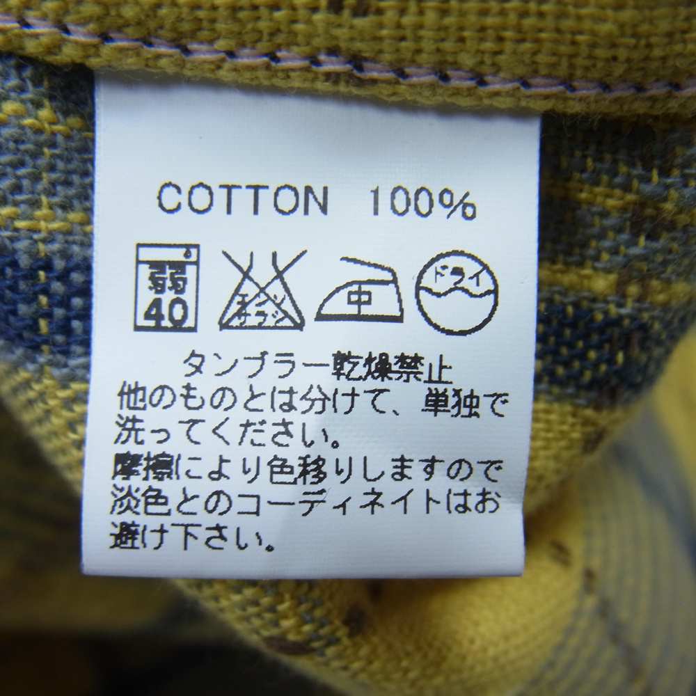 BONCOURA ボンクラ ウエスタン ネル チェック シャツ イエロー系 38【中古】