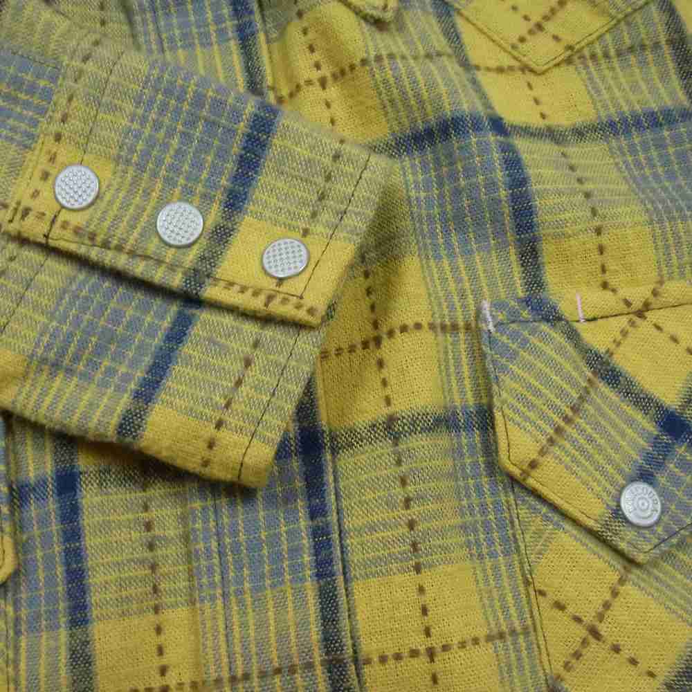 BONCOURA ボンクラ ウエスタン ネル チェック シャツ イエロー系 38【中古】
