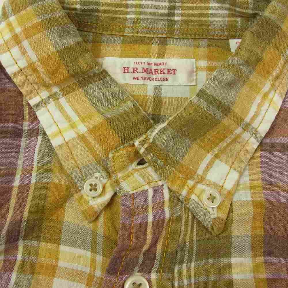HOLLYWOOD RANCH MARKET ハリウッドランチマーケット 半袖 チェック シャツ イエロー系 2【中古】