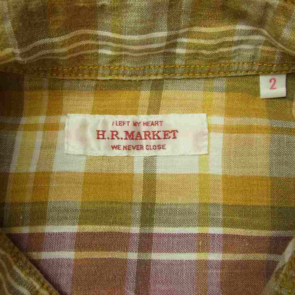 HOLLYWOOD RANCH MARKET ハリウッドランチマーケット 半袖 チェック シャツ イエロー系 2【中古】