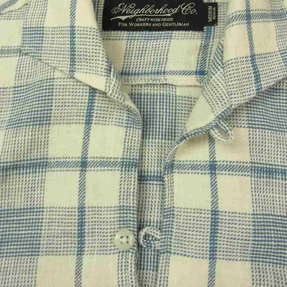 NEIGHBORHOOD ネイバーフッド 17SS 171SPNH-SHM07 PEN C-SHIRT S/S 半袖 プルオーバー チェック シャツ ホワイト系 ブルー系 M【中古】