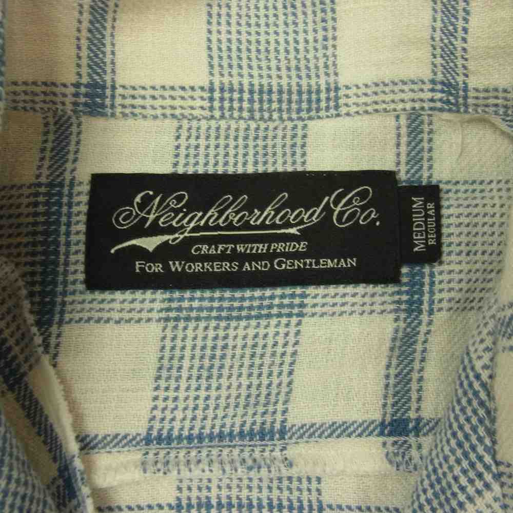 NEIGHBORHOOD ネイバーフッド 17SS 171SPNH-SHM07 PEN C-SHIRT S/S 半袖 プルオーバー チェック シャツ ホワイト系 ブルー系 M【中古】