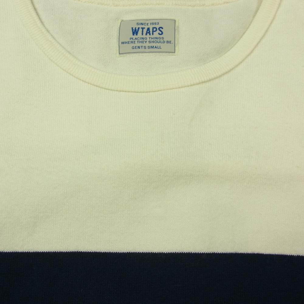 WTAPS ダブルタップス 13AW 132ATDT-CSM09 VASQUE L/S TEE COTTON ボーダー 長袖 コットン Tシャツ ホワイト系 ネイビー系 S【中古】