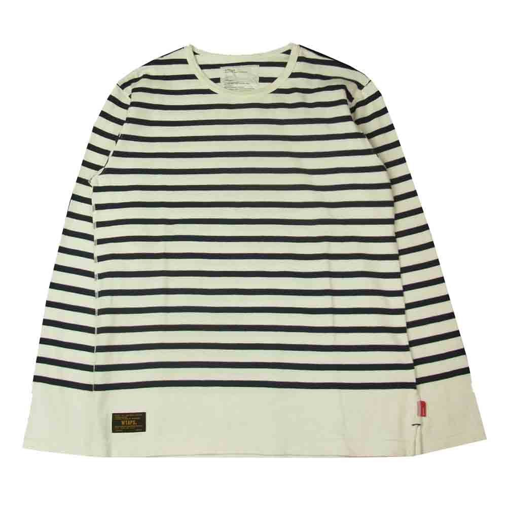 WTAPS ダブルタップス 12AW 122HNDT-CSM05 VASQUE L/S TEE COTTON ボーダー 長袖 コットン Tシャツ ホワイト系 1【中古】