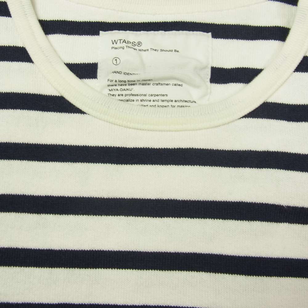 WTAPS ダブルタップス 12AW 122HNDT-CSM05 VASQUE L/S TEE COTTON ボーダー 長袖 コットン Tシャツ ホワイト系 1【中古】