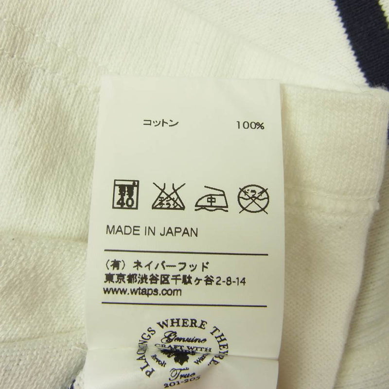 WTAPS ダブルタップス 12AW 122HNDT-CSM05 VASQUE L/S TEE COTTON ボーダー 長袖 コットン Tシャツ ホワイト系 1【中古】