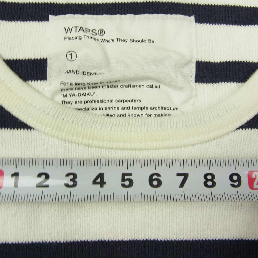 WTAPS ダブルタップス 12AW 122HNDT-CSM05 VASQUE L/S TEE COTTON ボーダー 長袖 コットン Tシャツ ホワイト系 1【中古】