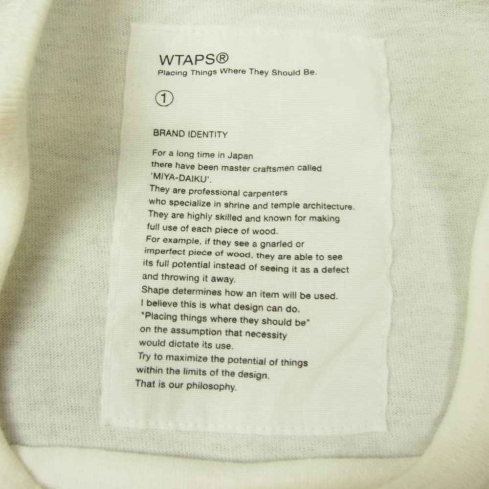 WTAPS ダブルタップス 13SS 131ATDT-CSM01 IAN TEE COTTON ラグラン 七分袖 コットン Tシャツ ホワイト系 1【中古】