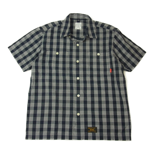 WTAPS ダブルタップス 16SS 161GWDT-SHM08 UNION S/S SHIRT ユニオン 半袖 チェック シャツ ネイビー系 S【中古】