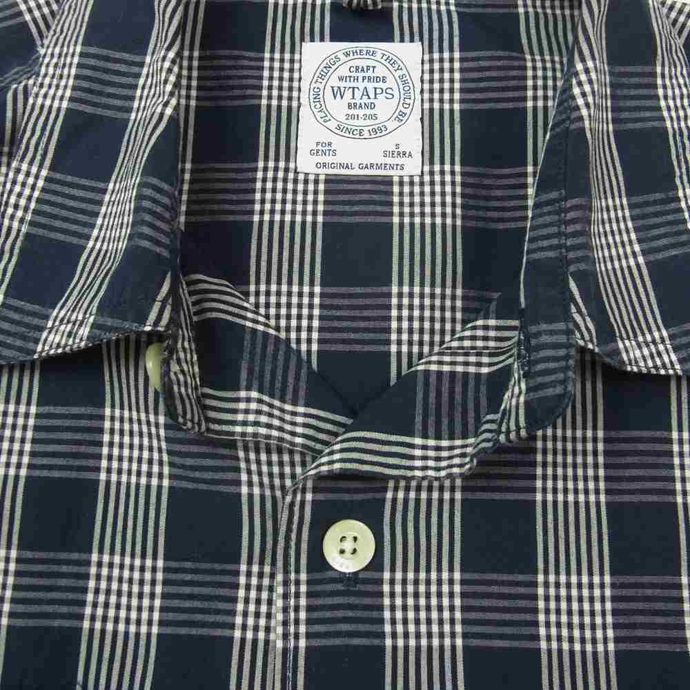 WTAPS ダブルタップス 16SS 161GWDT-SHM08 UNION S/S SHIRT ユニオン 半袖 チェック シャツ ネイビー系 S【中古】