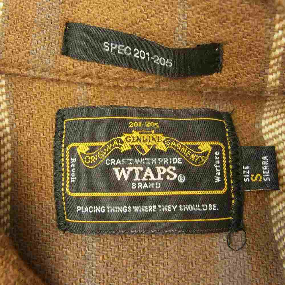 WTAPS ダブルタップス 12AW 122GWDT-SHM05 UNION L/S SHIRT COTTON ユニオン 長袖 チェック コットン シャツ ブラウン系 S【中古】