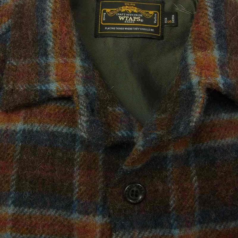 WTAPS ダブルタップス 11AW 112GWDT-SHM01 UNION L/S SHIRT WOOL ユニオン ウール 長袖 チェック シャツ マルチカラー系 S【中古】