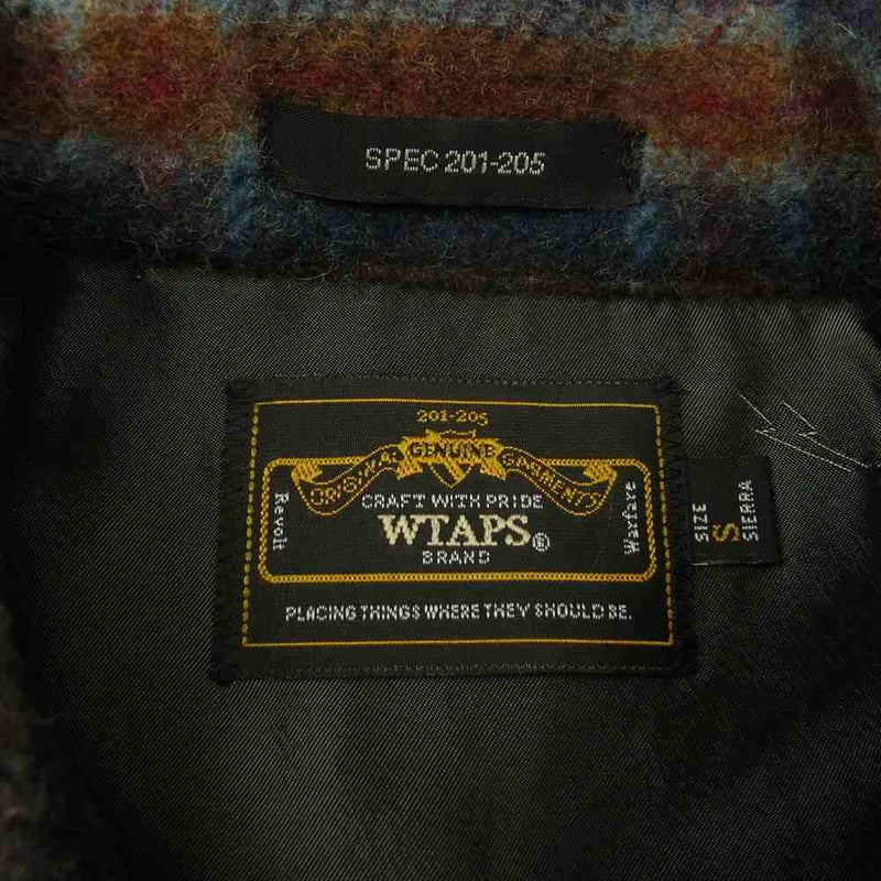 WTAPS ダブルタップス 11AW 112GWDT-SHM01 UNION L/S SHIRT WOOL ユニオン ウール 長袖 チェック シャツ マルチカラー系 S【中古】