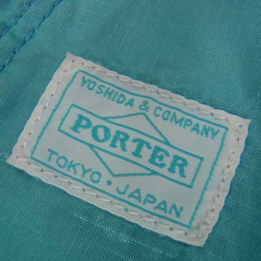 PORTER ポーター リバーシブル ナイロン ボーダー バッグ ライトブルー系【中古】
