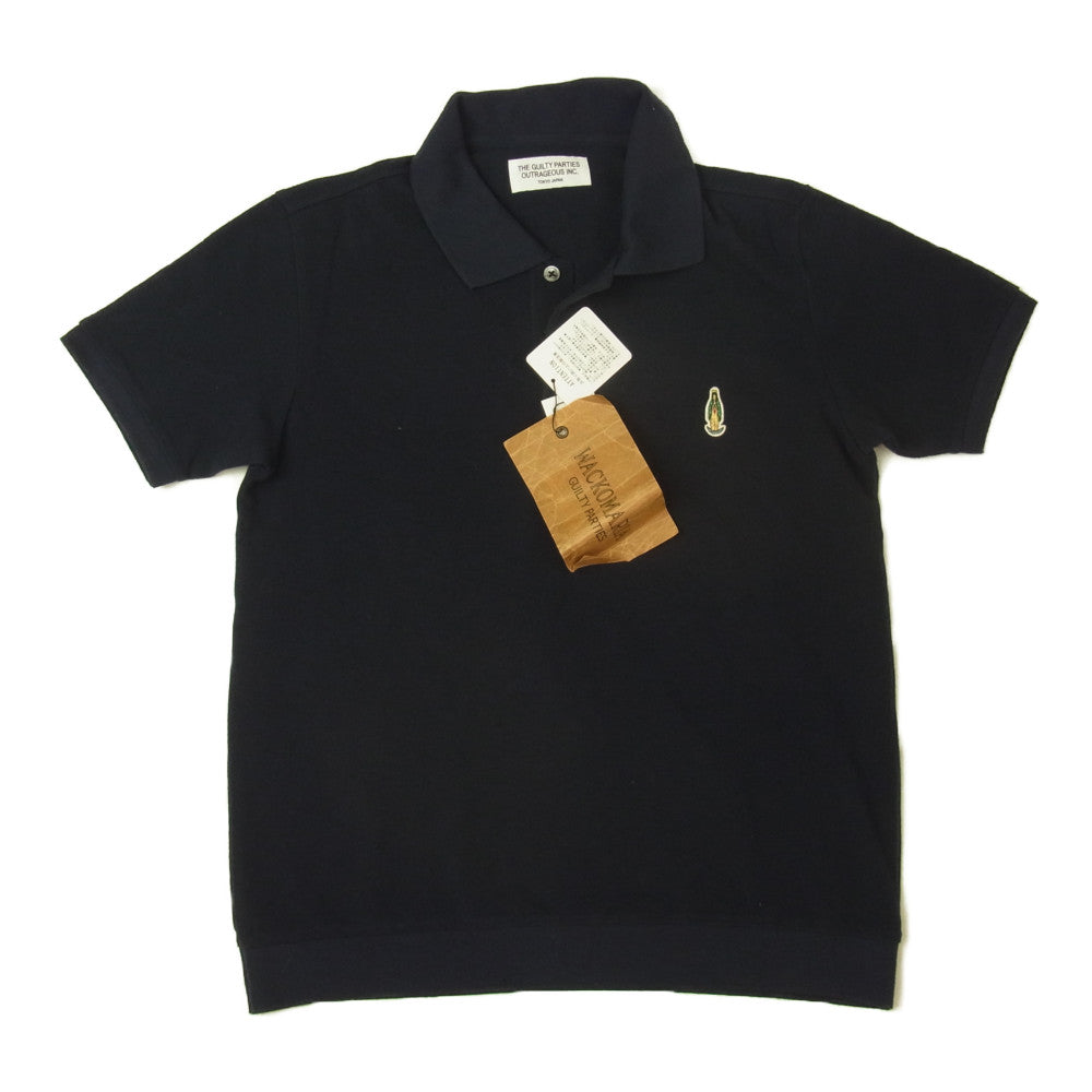 WACKO MARIA ワコマリア 14SS-POL-06 マリア ワンポイント 半袖 ポロシャツ ネイビー ネイビー系 S【中古】