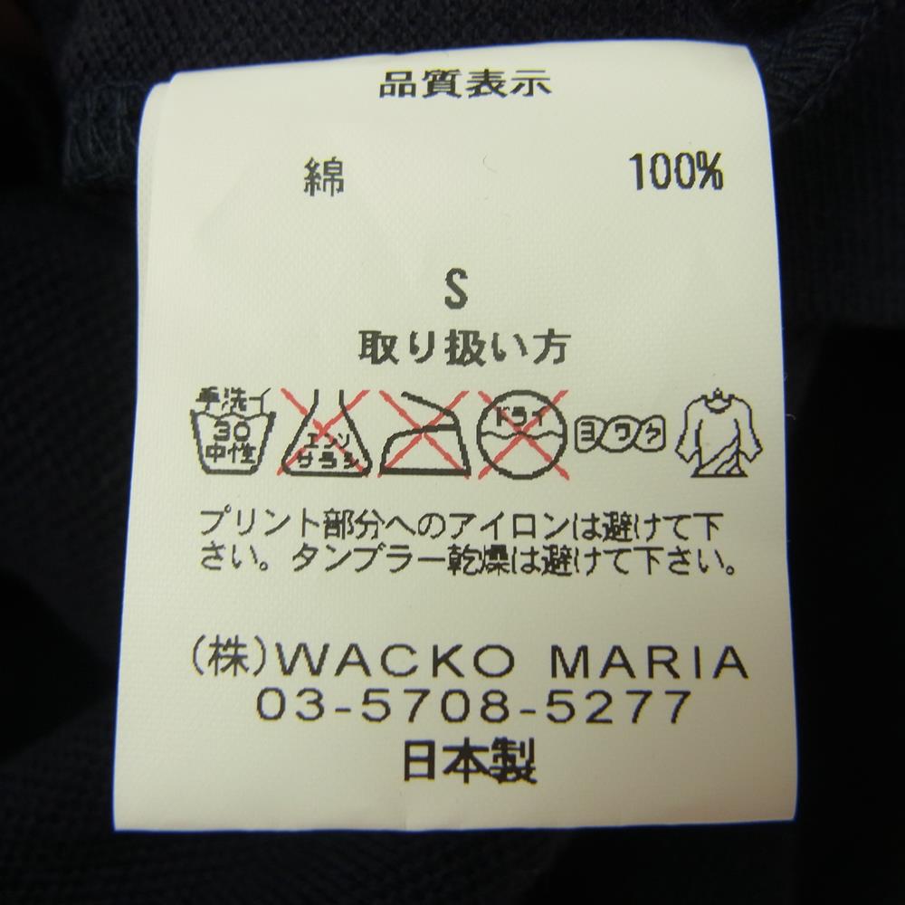 WACKO MARIA ワコマリア 14SS-POL-06 マリア ワンポイント 半袖 ポロシャツ ネイビー ネイビー系 S【中古】