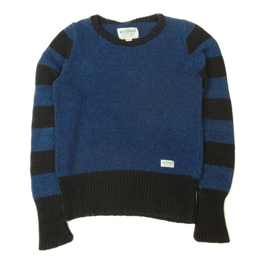 NEIGHBORHOOD ネイバーフッド 16AW 162STNH-KNM02 BORDER-C/CREW.LS コットン ボーダー クルーネック ニット BLACKxNAVY ブラック × ネイビー ブラック系 ネイビー系 M【中古】