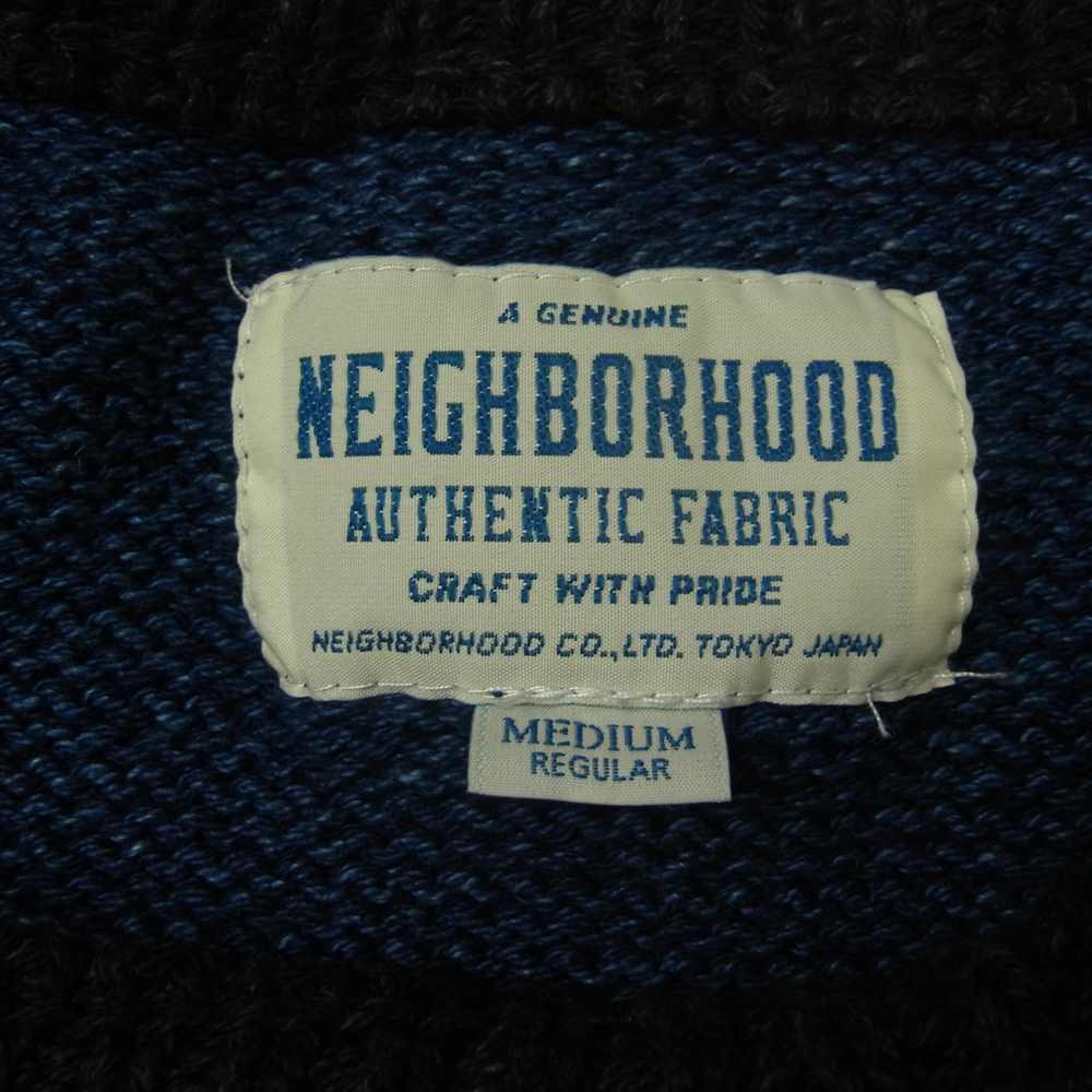 NEIGHBORHOOD ネイバーフッド 16AW 162STNH-KNM02 BORDER-C/CREW.LS コットン ボーダー クルーネック ニット BLACKxNAVY ブラック × ネイビー ブラック系 ネイビー系 M【中古】