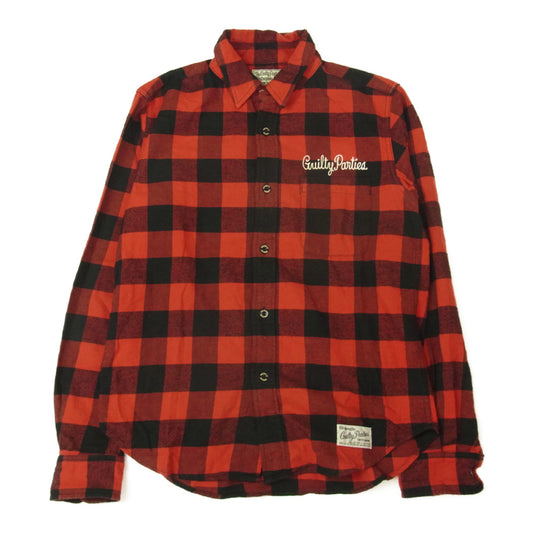 WACKO MARIA ワコマリア THE GUILTY PARTIES B.D BLOCK CHECK SHIRT L/S ブロックチェックシャツ レッド系 ブラック系 M【中古】