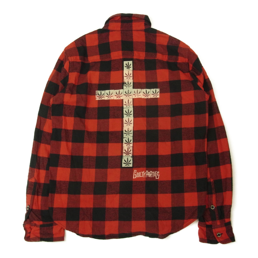 WACKO MARIA ワコマリア THE GUILTY PARTIES B.D BLOCK CHECK SHIRT L/S ブロックチェックシャツ レッド系 ブラック系 M【中古】