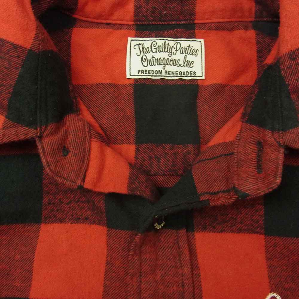 WACKO MARIA ワコマリア THE GUILTY PARTIES B.D BLOCK CHECK SHIRT L/S ブロックチェックシャツ レッド系 ブラック系 M【中古】