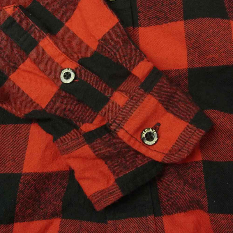 WACKO MARIA ワコマリア THE GUILTY PARTIES B.D BLOCK CHECK SHIRT L/S ブロックチェックシャツ レッド系 ブラック系 M【中古】