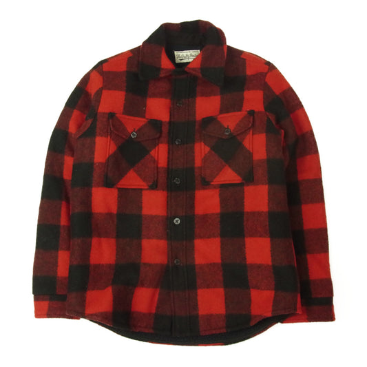 WACKO MARIA ワコマリア BLOCK CHECK CPO JACKET ブロック チェック CPO ジャケット ブラック系 レッド系 S【中古】