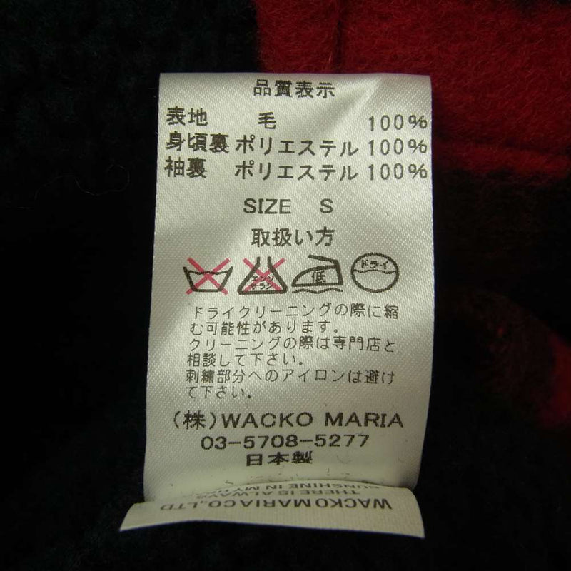 WACKO MARIA ワコマリア BLOCK CHECK CPO JACKET ブロック チェック CPO ジャケット ブラック系 レッド系 S【中古】